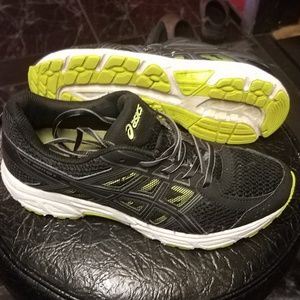 Asics Running shoes C707N Size 6.5 Black/Green
